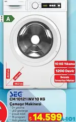 SEG CM 10121 INV 10 KG ÇAMAŞIR MAKİNESİ 1200 DEVİR